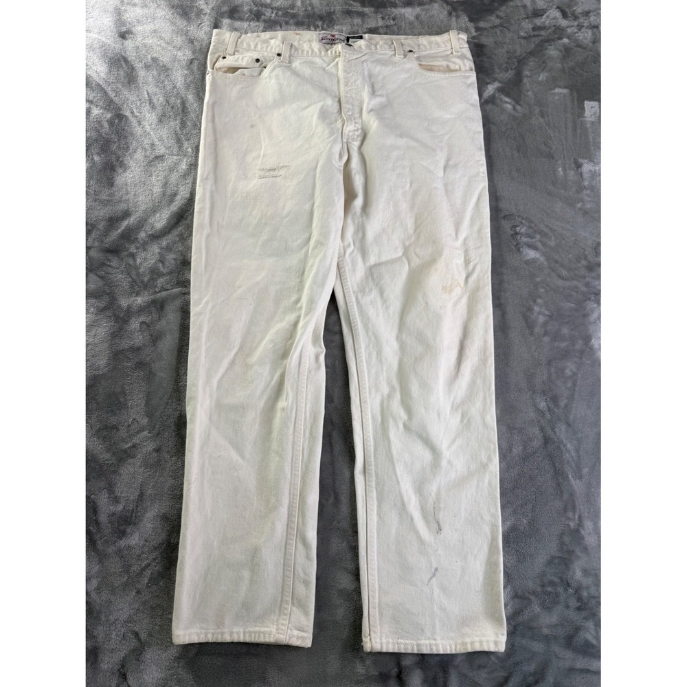 Vintage Levi Strauss Signature 540 Relaxed Fit White Denim Jeans Mens 44x30